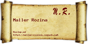 Maller Rozina névjegykártya